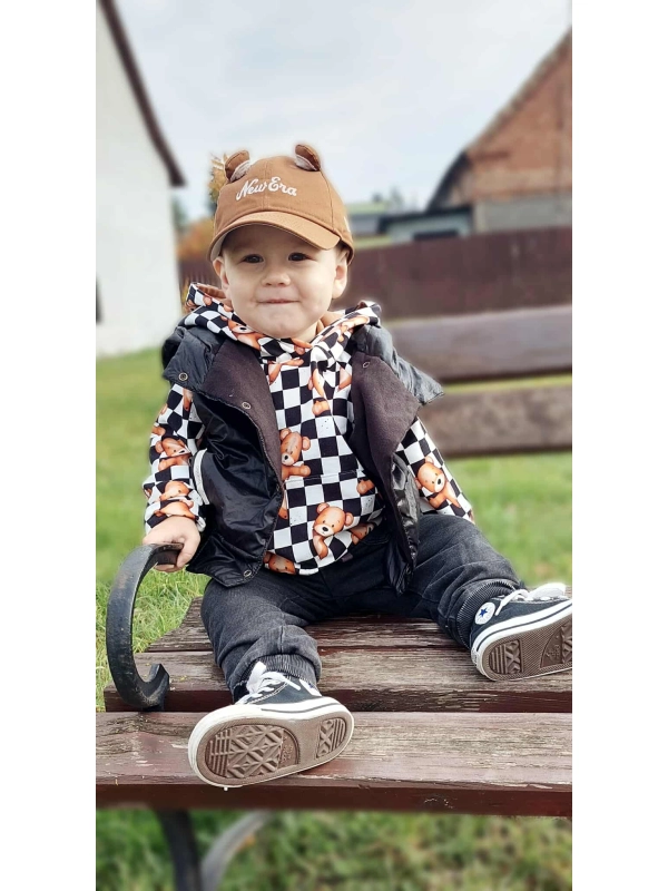 Misie na szachownicy - bluza klasyczna